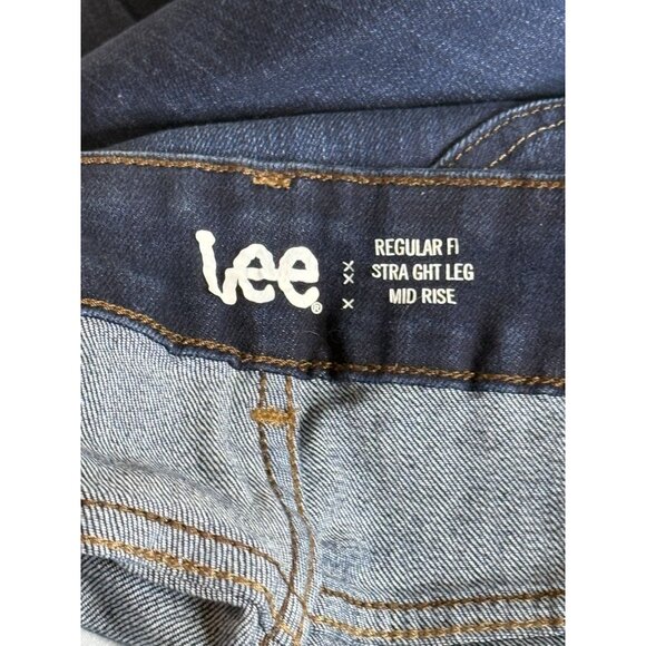 Lee Regular Fit Mid Rise Straight Leg Jeans Dark Wash Women’s 20W - Picture 3 of 8